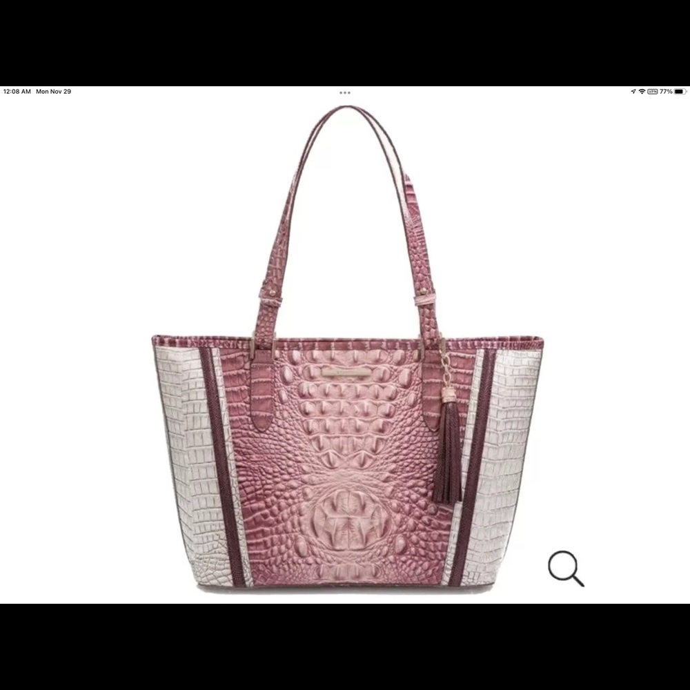 NWT $325 Brahmin Medium Asher Tote Tea Rose Pink & Monte Carlo